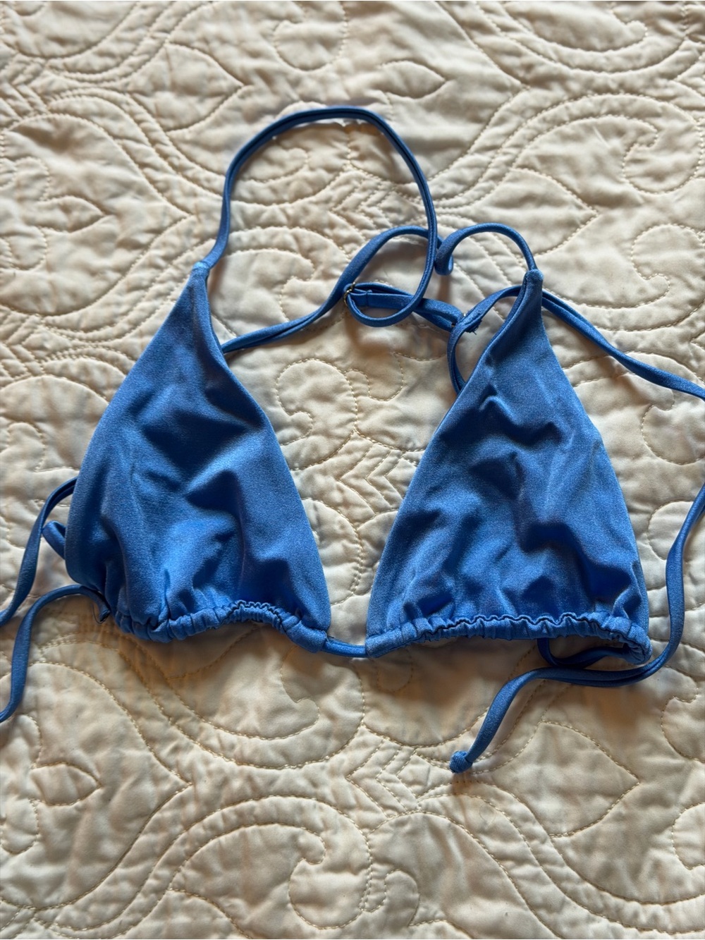 Blue Triangle Bikini Top